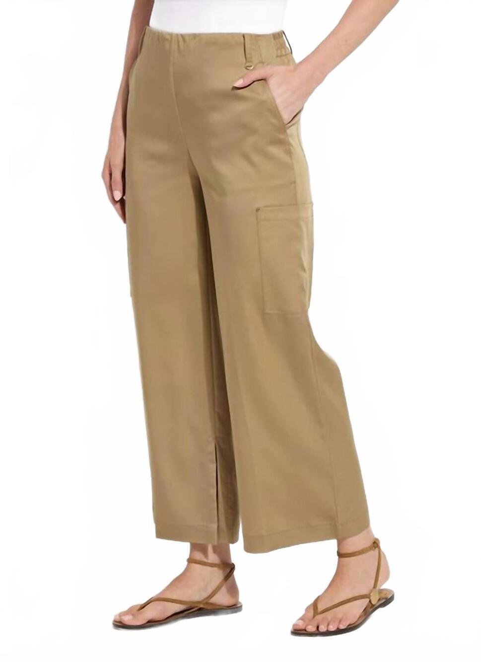 NEW LYSSE jane cargo ankle pants in raw umber